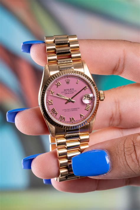 rolex pink wheel|rolex pink face watch.